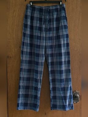 Men's Navy Plaid Comfortable Lounge Pants